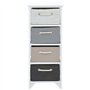vidaXL Armoire de Rangement 4 tiroirs Bois Armoire latérale Table de Chevet Nuit