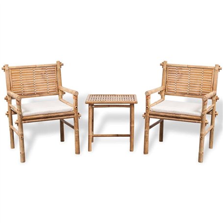 vidaXL Jeu de mobilier de Jardin 5 pcs Bambou Ensemble Salon de Jardin terrasse
