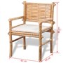 vidaXL Jeu de mobilier de Jardin 5 pcs Bambou Ensemble Salon de Jardin terrasse