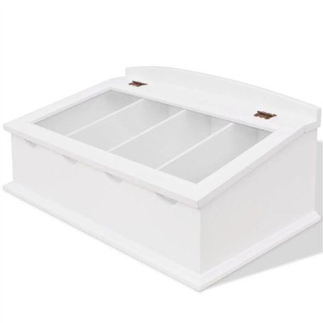 vidaXL Range-Couverts Style Baroque PFDM Blanc Rangement de Couverts Bijoux
