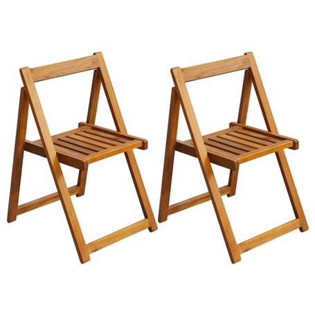 vidaXL Lot de 2 chaises de Jardin Pliantes en Bois d'acacia