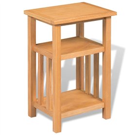 vidaXL Table d'Appoint avec Etagère de Magazines Chêne Massif 27x35x55 cm