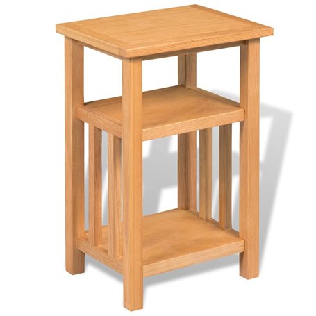 vidaXL Table d'Appoint avec Etagère de Magazines Chêne Massif 27x35x55 cm