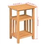 vidaXL Table d'Appoint avec Etagère de Magazines Chêne Massif 27x35x55 cm