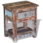 vidaXL Table d'appoint avec 1 tiroir Bois de récupération 43 x 33 x 51 cm