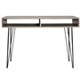 vidaXL Bureau avec 2 Compartiments Gris Table d‘Ordinateur Table de Travail