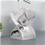 vidaXL Table auxiliaire / Tabouret Forme torsadée Aluminium Argenté