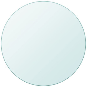 vidaXL Dessus de Table Ronde en Verre Trempé 600 mm Table Basse Salon Maison