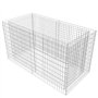 vidaXL Lit Surélevé Gabion Acier 180x90x100 cm Argenté Jardinière Pot de Fleur