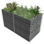 vidaXL Lit Surélevé Gabion Acier 180x90x100 cm Argenté Jardinière Pot de Fleur