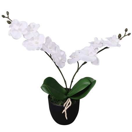 vidaXL Plante Artificielle et Pot Orchidée Décoration d'Intérieur 30 cm Blanc
