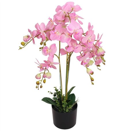 vidaXL Plante Artificielle avec Pot Orchidée Décoration d'Intérieur 75 cm Rose