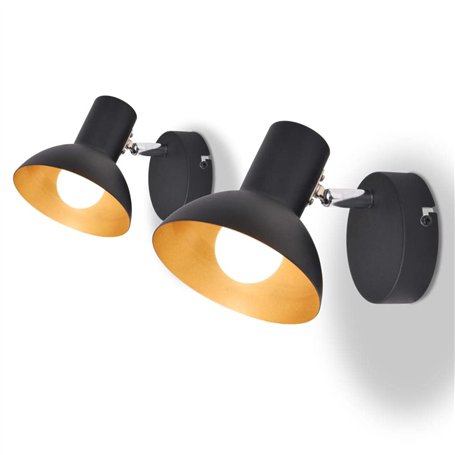 vidaXL 2x Lampes Murales pour 2 Ampoules Applique Luminaire Eclairage Salon