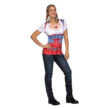 My Other Me Me- Sexy Red Oktoberfest Lady YIIJA T-Shirt, Adultos Unisex, 231349, Rouge, L