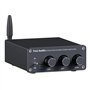 Fosi Audio BT20A Amplificateur Audio Bluetooth, 100W x2 Ampli HiFi Stéréo 2 Canaux, Classe D Ampli TPA3116 Intégré Ampli de Puis
