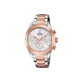 Festina Femmes Analogique-Numérique Quartz Montre avec Bracelet en Acier Inoxydable
