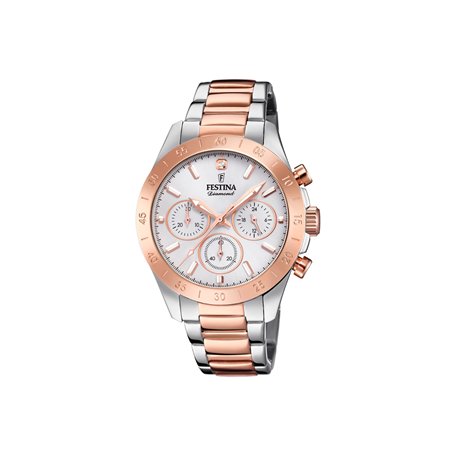 Festina Femmes Analogique-Numérique Quartz Montre avec Bracelet en Acier Inoxydable