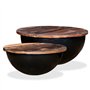 vidaXL Tables Basses 2 pcs Table d'Appoint Table de Canapé Salon Salle de Séjour Maison Intérieur Bois de Récupération Massif No