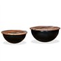 vidaXL Tables Basses 2 pcs Table d'Appoint Table de Canapé Salon Salle de Séjour Maison Intérieur Bois de Récupération Massif No