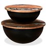 vidaXL Tables Basses 2 pcs Table d'Appoint Table de Canapé Salon Salle de Séjour Maison Intérieur Bois de Récupération Massif No