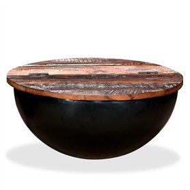 vidaXL Table Basse Table d'Appoint Table de Canapé Salon Meuble de Salle de Séjour Maison Intérieur Bois de Récupération Massif 