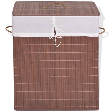 vidaXL Panier à Linge Panier de Rangement Corbeille à Linge Panier de Stockage Salle de Bain Maison Intérieur Rectangulaire Bamb