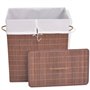 vidaXL Panier à Linge Panier de Rangement Corbeille à Linge Panier de Stockage Salle de Bain Maison Intérieur Rectangulaire Bamb