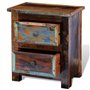 vidaXL Table de Chevet avec 2 Tiroirs Bois Massif Recyclé Table de Nuit Salon