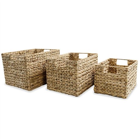 vidaXL Panier de Rangement 3 pcs Boîte de Rangement Panier de Stockage Bac de Rangement Salon Chambre à Coucher Maison Intérieur