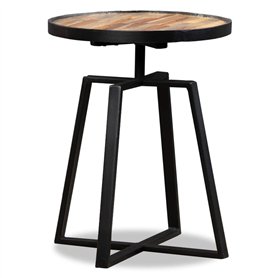 vidaXL Table d'Appoint Ronde Table Basse Table de Canapé Meuble de Salon Table de Salle de Séjour Maison Intérieur Teck Massif d