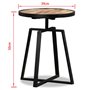vidaXL Table d'Appoint Ronde Table Basse Table de Canapé Meuble de Salon Table de Salle de Séjour Maison Intérieur Teck Massif d