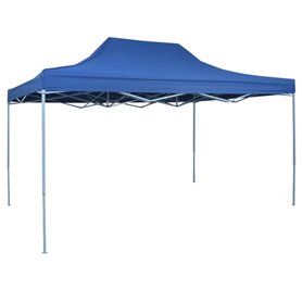 vidaXL Chapiteau Rétractable Tonnelle Pavillon Pliable de Jardin 3x4,5 m Bleu