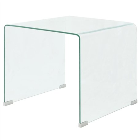 vidaXL Table Basse Table de Salon 49,5 x 50 x 45 cm Verre trempé Transparent