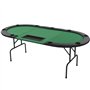 vidaXL Table de Poker Pliable pour 9 Joueurs 3 Plis Ovale Vert Table Casino