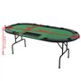 vidaXL Table de Poker Pliable pour 9 Joueurs 3 Plis Ovale Vert Table Casino