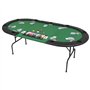 vidaXL Table de Poker Pliable pour 9 Joueurs 3 Plis Ovale Vert Table Casino