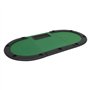 vidaXL Table de Poker Pliable pour 9 Joueurs 3 Plis Ovale Vert Table Casino