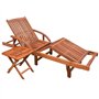 vidaXL Ensemble de Chaise Longue et Table Jardin 2 pcs Bois d'Acacia Marron