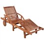 vidaXL Ensemble de Chaise Longue et Table Jardin 2 pcs Bois d'Acacia Marron