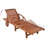 vidaXL Ensemble de Chaise Longue et Table Jardin 2 pcs Bois d'Acacia Marron