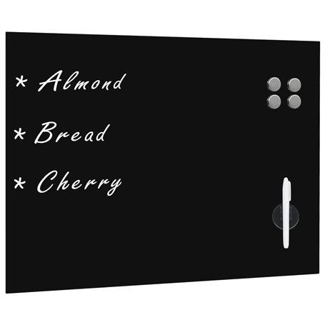 vidaXL Tableau Noir Magnétique Mural en Verre 80x60 cm Ecriture Ecole Maison