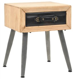 vidaXL Table de Chevet Bois de Sapin Massif 43x38x50 cm Décor Chambre Maison