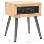 vidaXL Table de Chevet Bois de Sapin Massif 43x38x50 cm Décor Chambre Maison