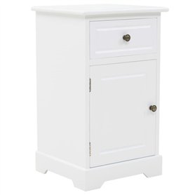 vidaXL Table de Chevet Blanc MDF Bois de Pin Table de Nuit Chambre à Coucher