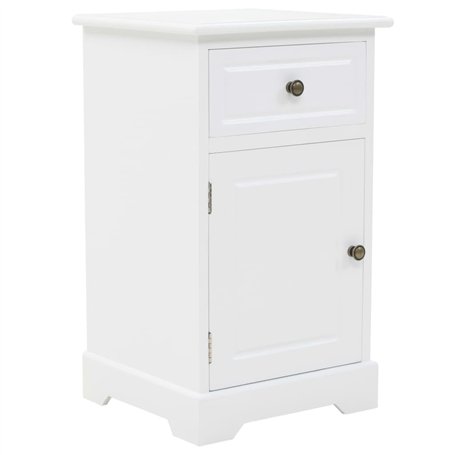 vidaXL Table de Chevet Blanc MDF Bois de Pin Table de Nuit Chambre à Coucher