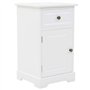 vidaXL Table de Chevet Blanc MDF Bois de Pin Table de Nuit Chambre à Coucher