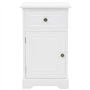 vidaXL Table de Chevet Blanc MDF Bois de Pin Table de Nuit Chambre à Coucher
