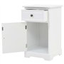 vidaXL Table de Chevet Blanc MDF Bois de Pin Table de Nuit Chambre à Coucher