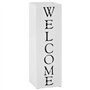vidaXL Porte-Parapluie Welcome Acier Blanc Support Parapluies Meuble d'Entrée
