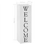 vidaXL Porte-Parapluie Welcome Acier Blanc Support Parapluies Meuble d'Entrée